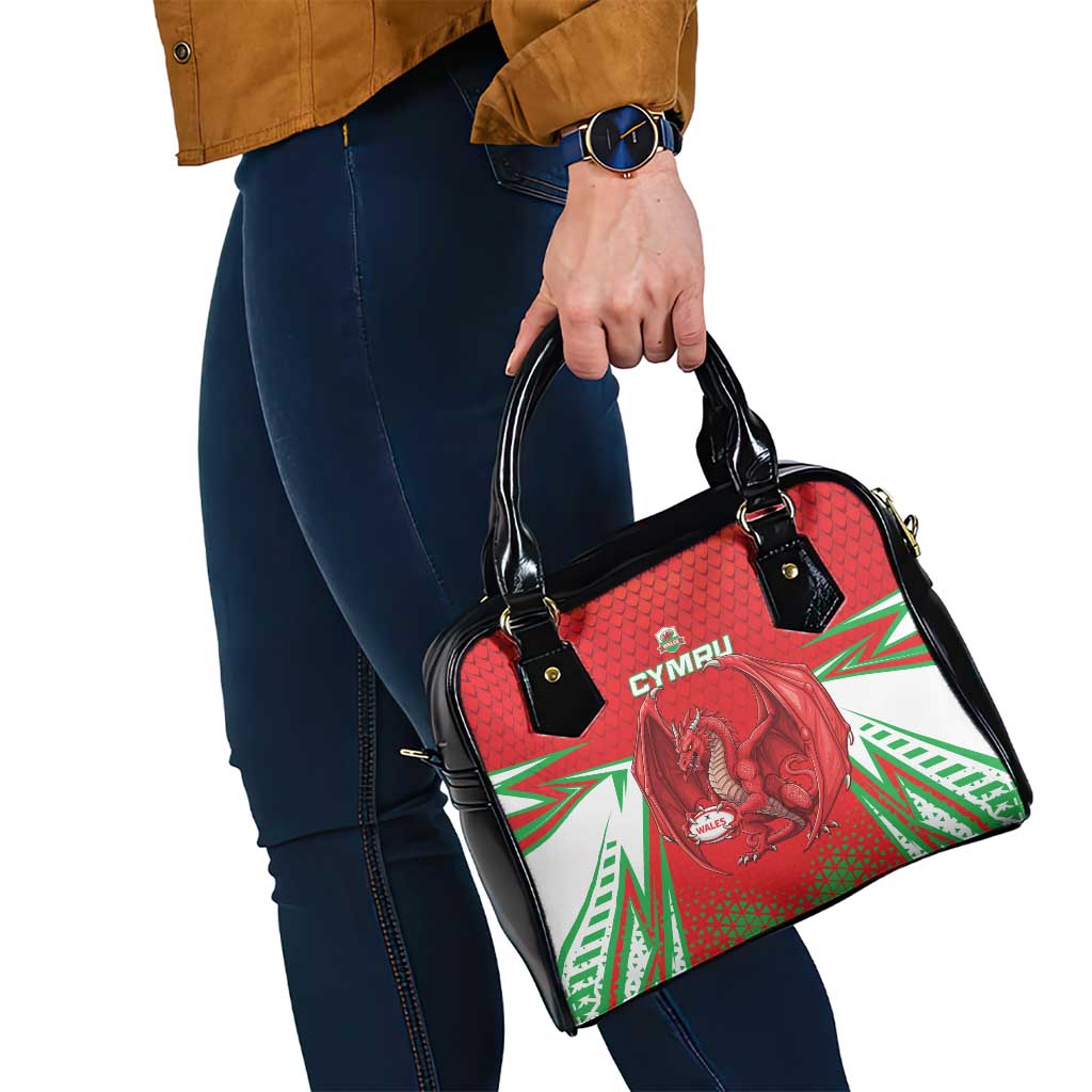 Wales Rugby Custom Shoulder Handbag Dragon Scales Style - Wonder Print Shop