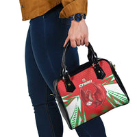 Wales Rugby Custom Shoulder Handbag Dragon Scales Style - Wonder Print Shop
