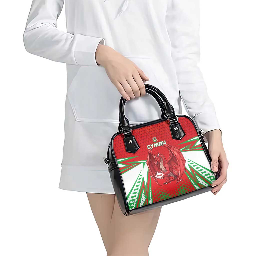 Wales Rugby Custom Shoulder Handbag Dragon Scales Style - Wonder Print Shop