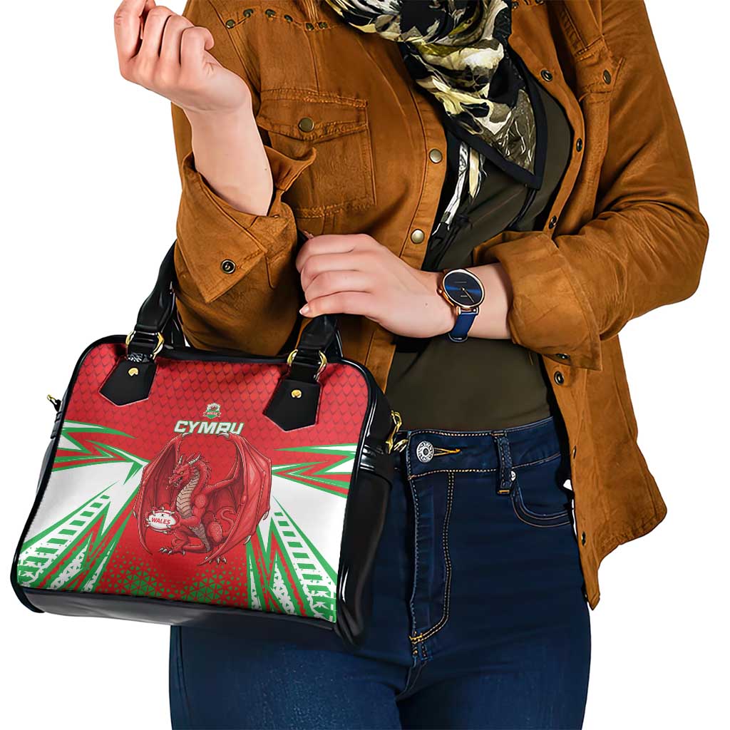 Wales Rugby Custom Shoulder Handbag Dragon Scales Style - Wonder Print Shop