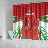 Wales Rugby Custom Shower Curtain Dragon Scales Style - Wonder Print Shop