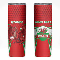 Wales Rugby Custom Skinny Tumbler Dragon Scales Style - Wonder Print Shop