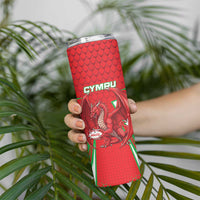 Wales Rugby Custom Skinny Tumbler Dragon Scales Style - Wonder Print Shop