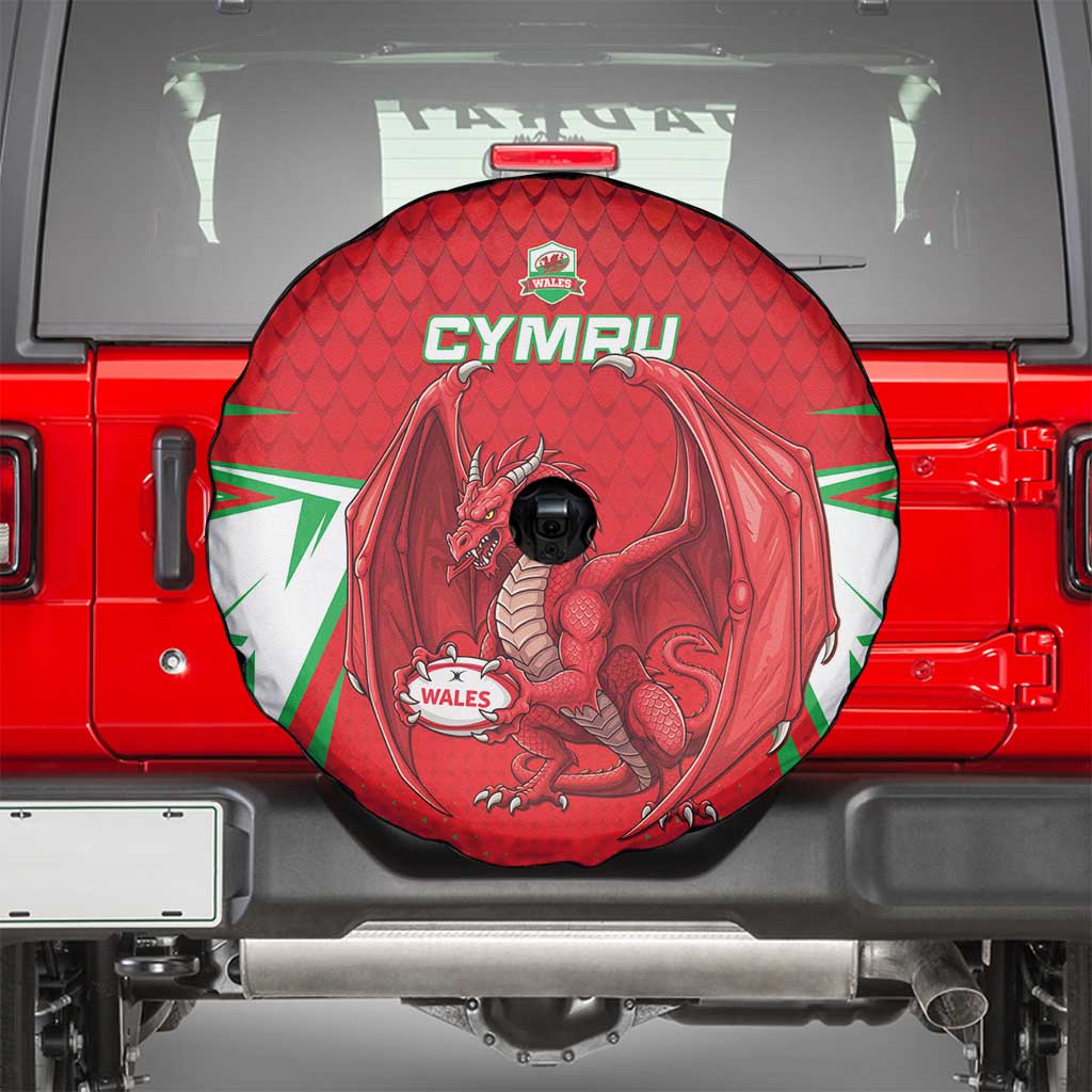 Wales Rugby Custom Spare Tire Cover Dragon Scales Style - Wonder Print Shop