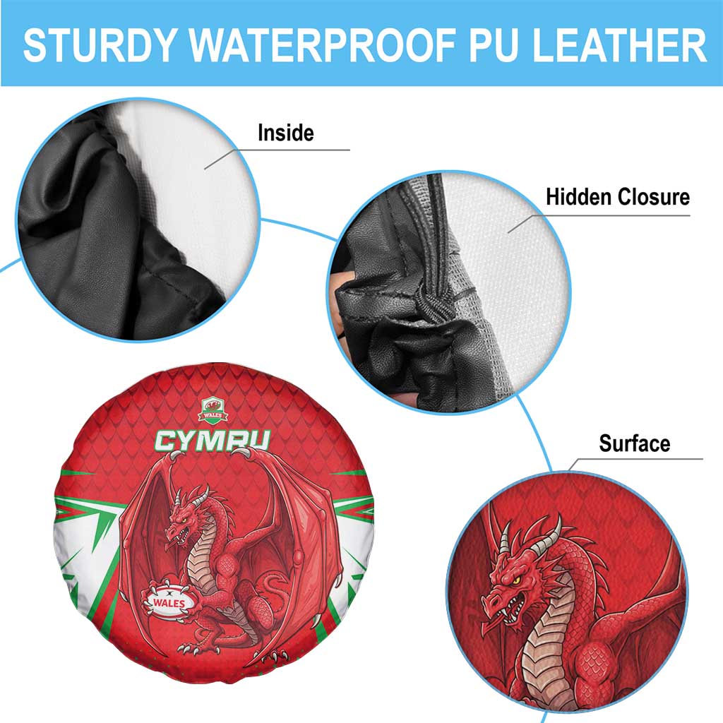Wales Rugby Custom Spare Tire Cover Dragon Scales Style - Wonder Print Shop