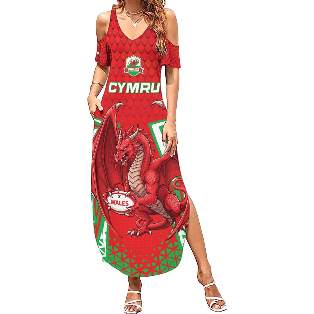 Wales Rugby Custom Summer Maxi Dress Dragon Scales Style - Wonder Print Shop