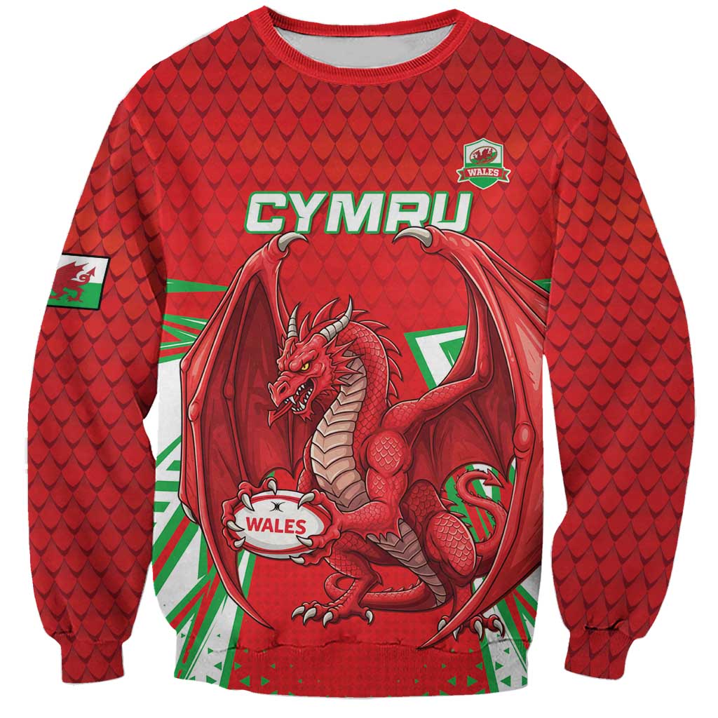 Wales Rugby Custom Sweatshirt Dragon Scales Style - Wonder Print Shop