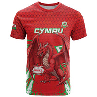 Wales Rugby Custom T Shirt Dragon Scales Style - Wonder Print Shop