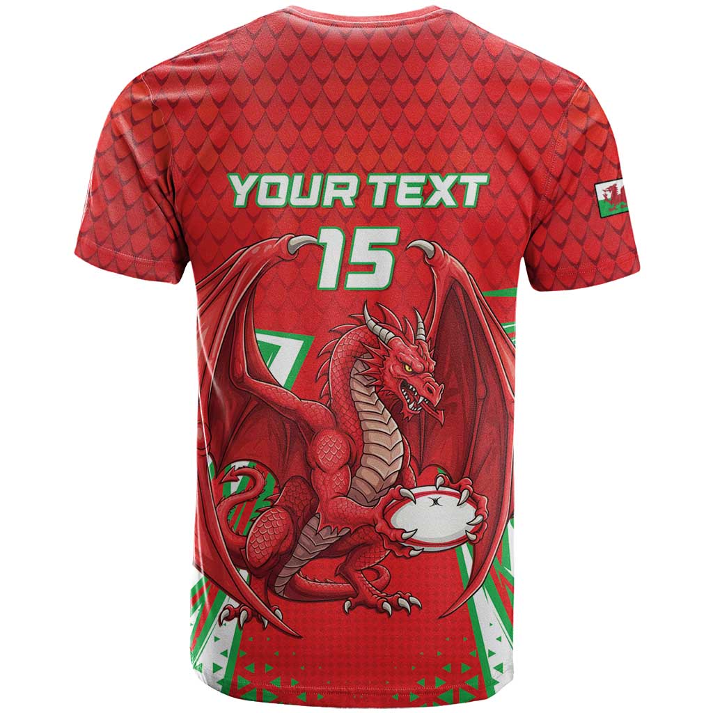Wales Rugby Custom T Shirt Dragon Scales Style - Wonder Print Shop