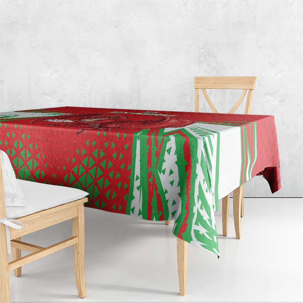 Wales Rugby Custom Tablecloth Dragon Scales Style - Wonder Print Shop