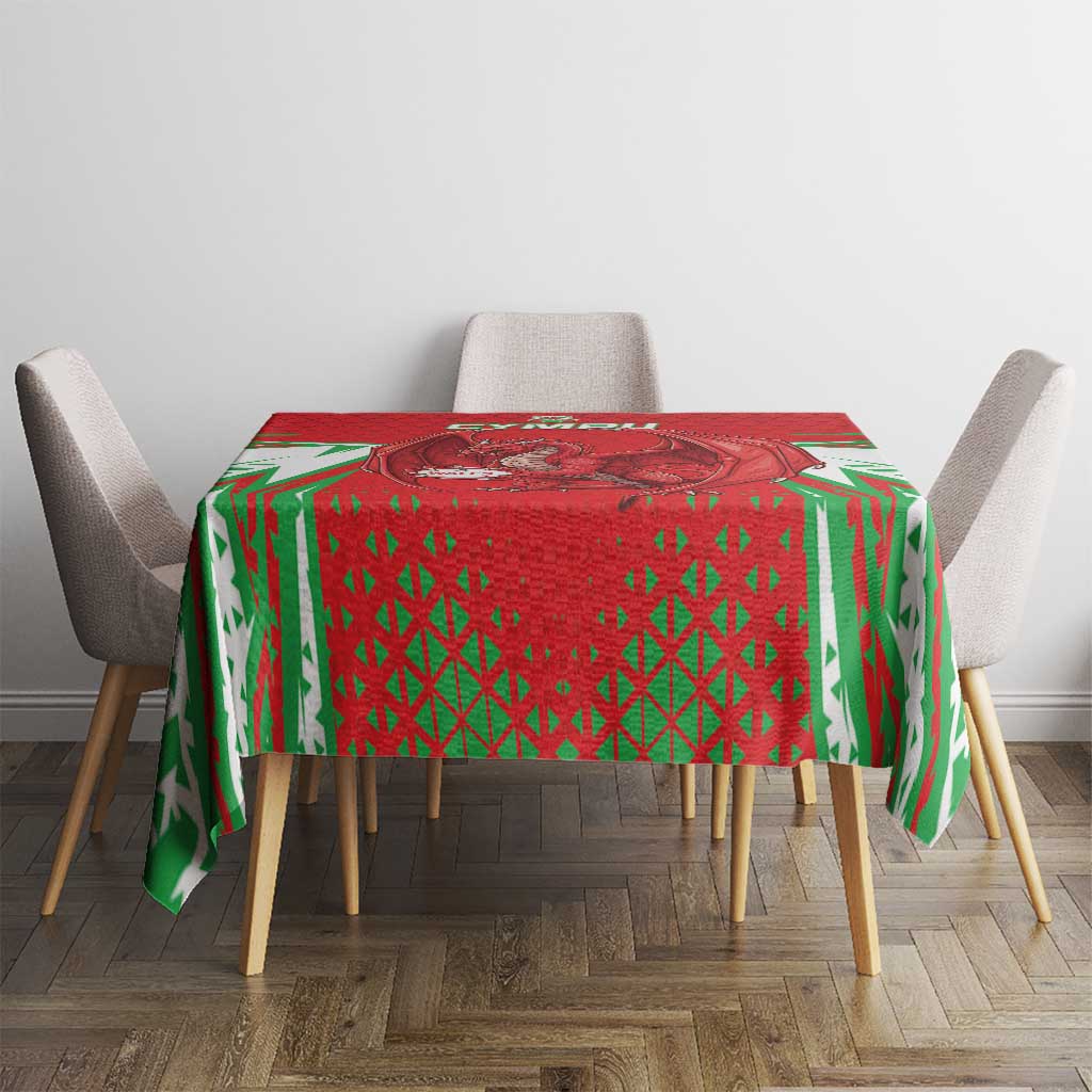 Wales Rugby Custom Tablecloth Dragon Scales Style - Wonder Print Shop