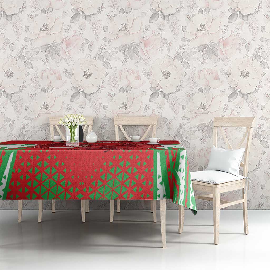 Wales Rugby Custom Tablecloth Dragon Scales Style - Wonder Print Shop