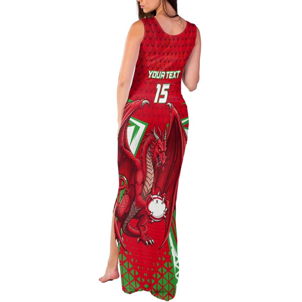 Wales Rugby Custom Tank Maxi Dress Dragon Scales Style - Wonder Print Shop