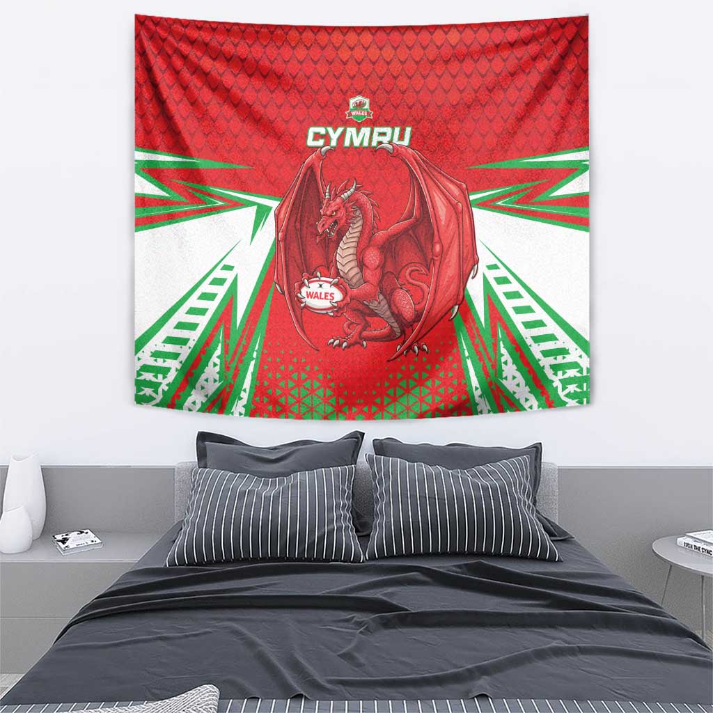 Wales Rugby Custom Tapestry Dragon Scales Style - Wonder Print Shop
