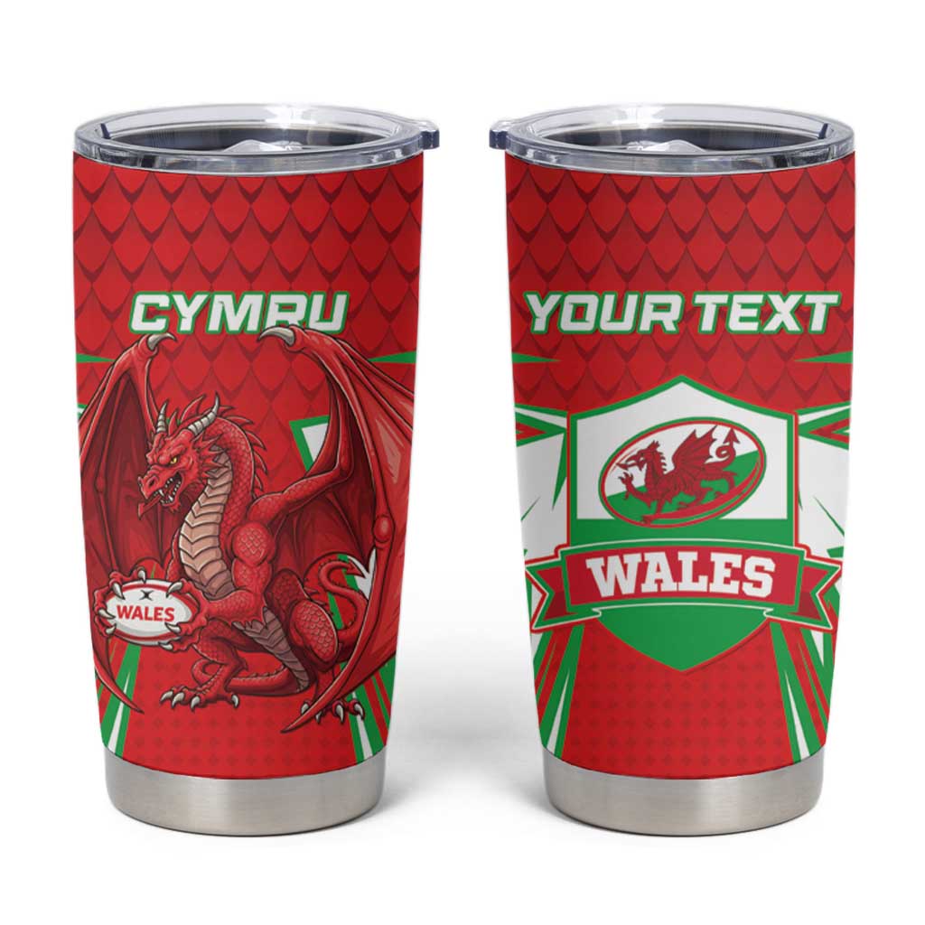 Wales Rugby Custom Tumbler Cup Dragon Scales Style - Wonder Print Shop