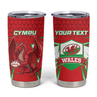 Wales Rugby Custom Tumbler Cup Dragon Scales Style - Wonder Print Shop