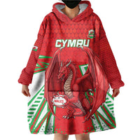 Wales Rugby Custom Wearable Blanket Hoodie Dragon Scales Style - Wonder Print Shop
