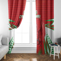 Wales Rugby Custom Window Curtain Dragon Scales Style - Wonder Print Shop