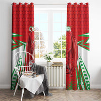 Wales Rugby Custom Window Curtain Dragon Scales Style - Wonder Print Shop
