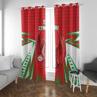 Wales Rugby Custom Window Curtain Dragon Scales Style - Wonder Print Shop