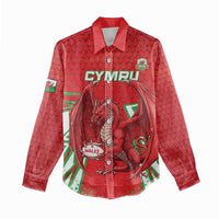 Wales Rugby Custom Women Casual Shirt Dragon Scales Style - Wonder Print Shop