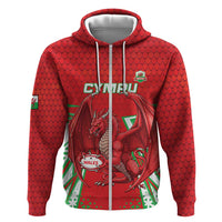 Wales Rugby Custom Zip Hoodie Dragon Scales Style - Wonder Print Shop