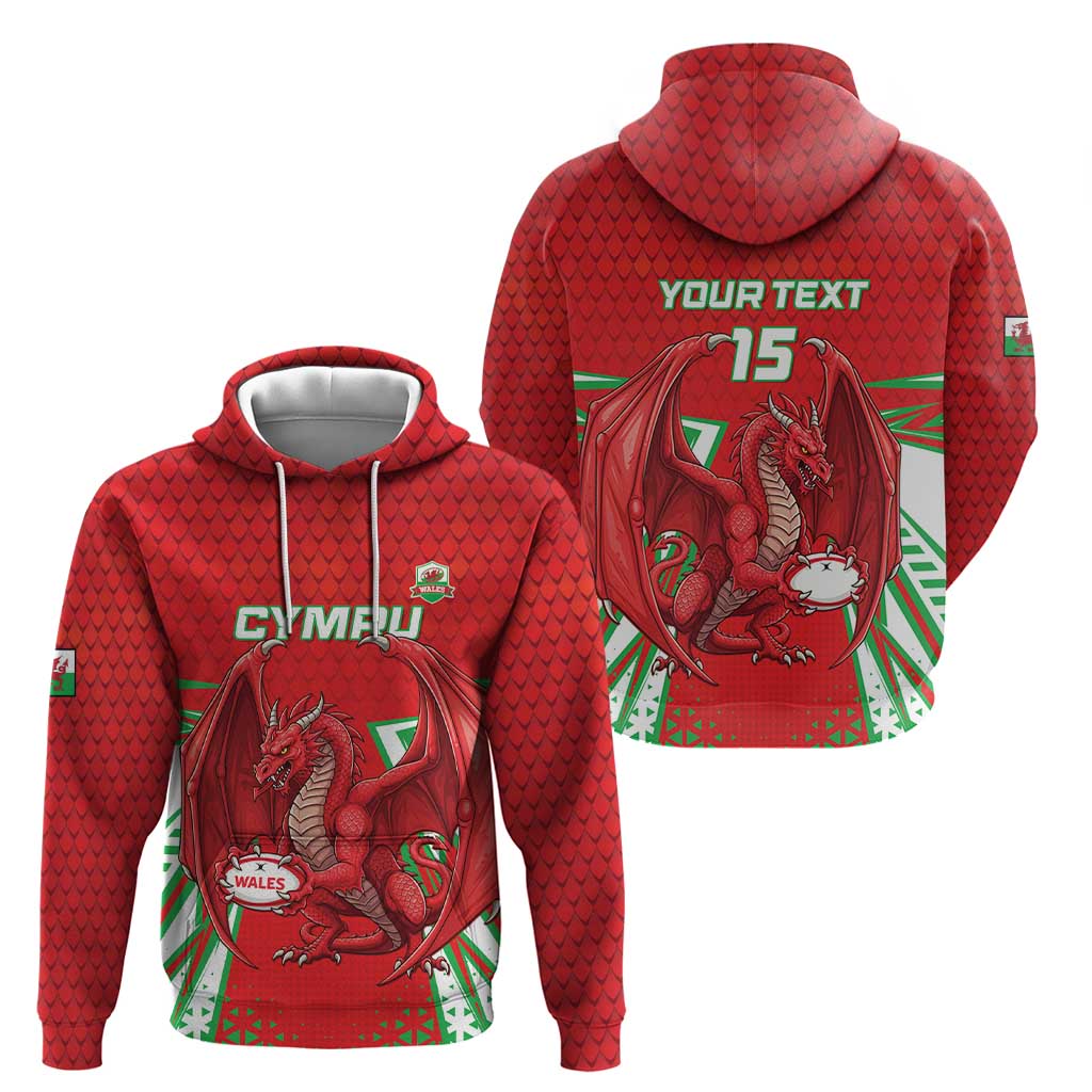Wales Rugby Custom Zip Hoodie Dragon Scales Style - Wonder Print Shop