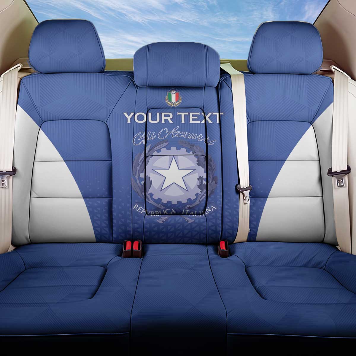 Italy Rugby Custom Back Car Seat Cover Go Gli Azzurri - Wonder Print Shop