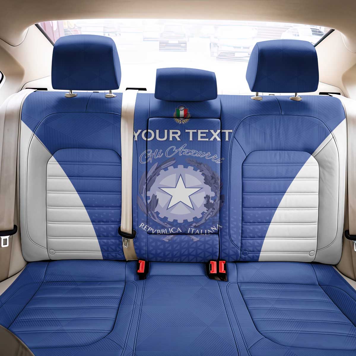 Italy Rugby Custom Back Car Seat Cover Go Gli Azzurri - Wonder Print Shop