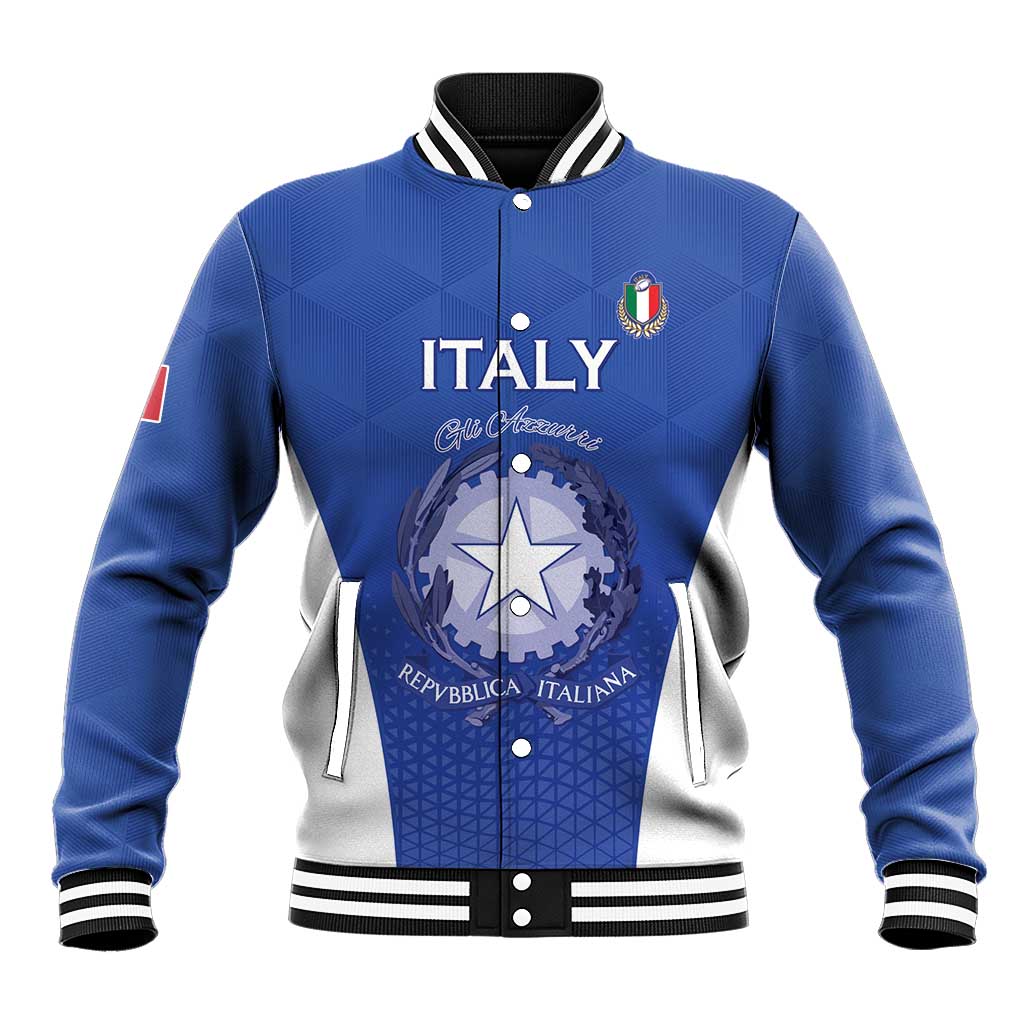 Italy Rugby Custom Baseball Jacket Go Gli Azzurri - Wonder Print Shop