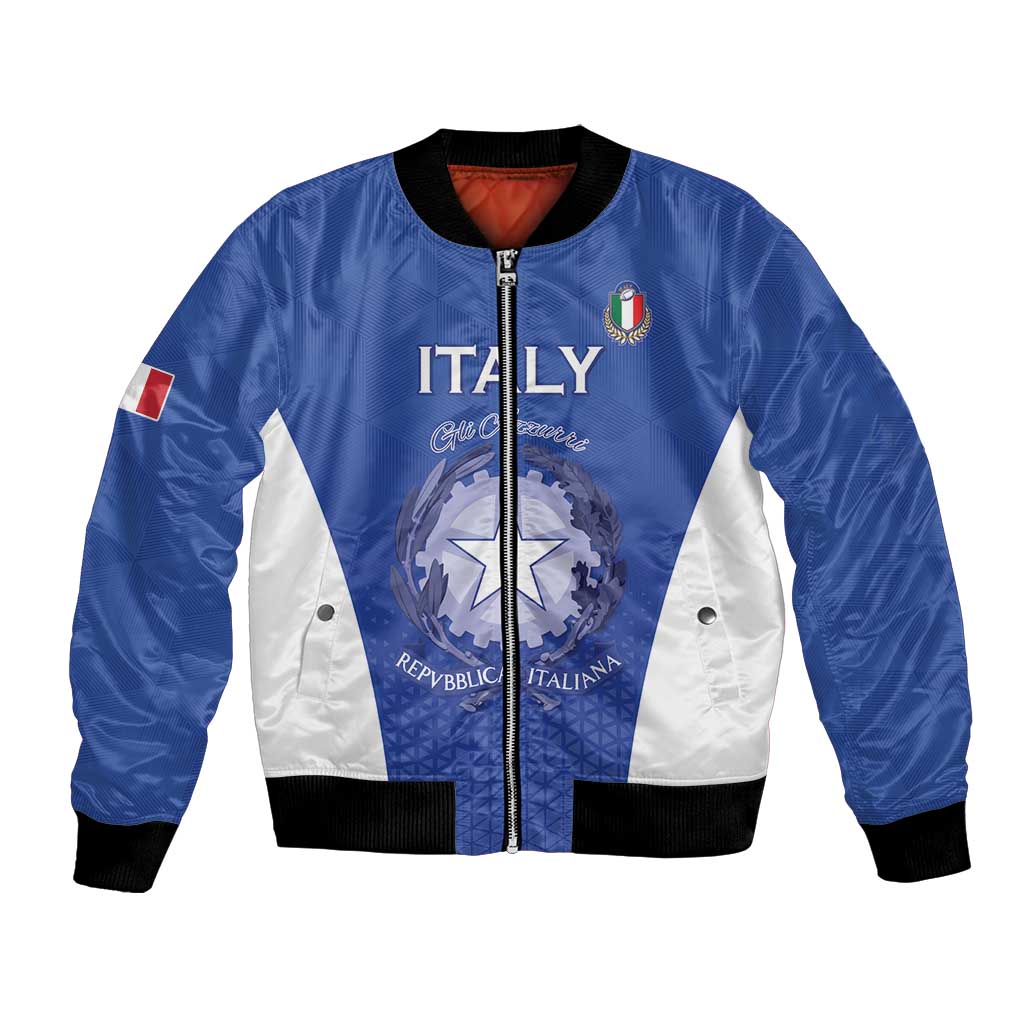 Italy Rugby Custom Bomber Jacket Go Gli Azzurri - Wonder Print Shop