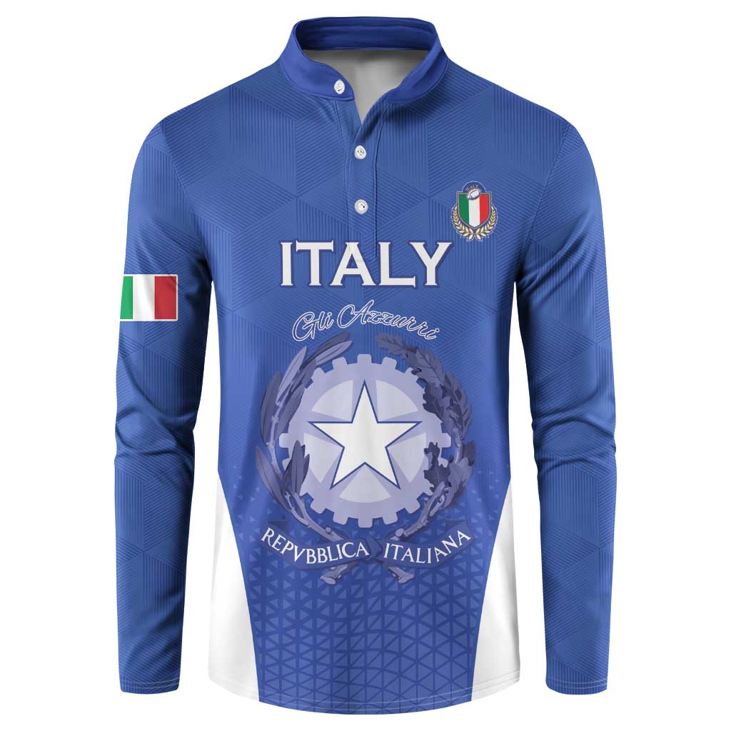 Italy Rugby Custom Button Sweatshirt Go Gli Azzurri - Wonder Print Shop