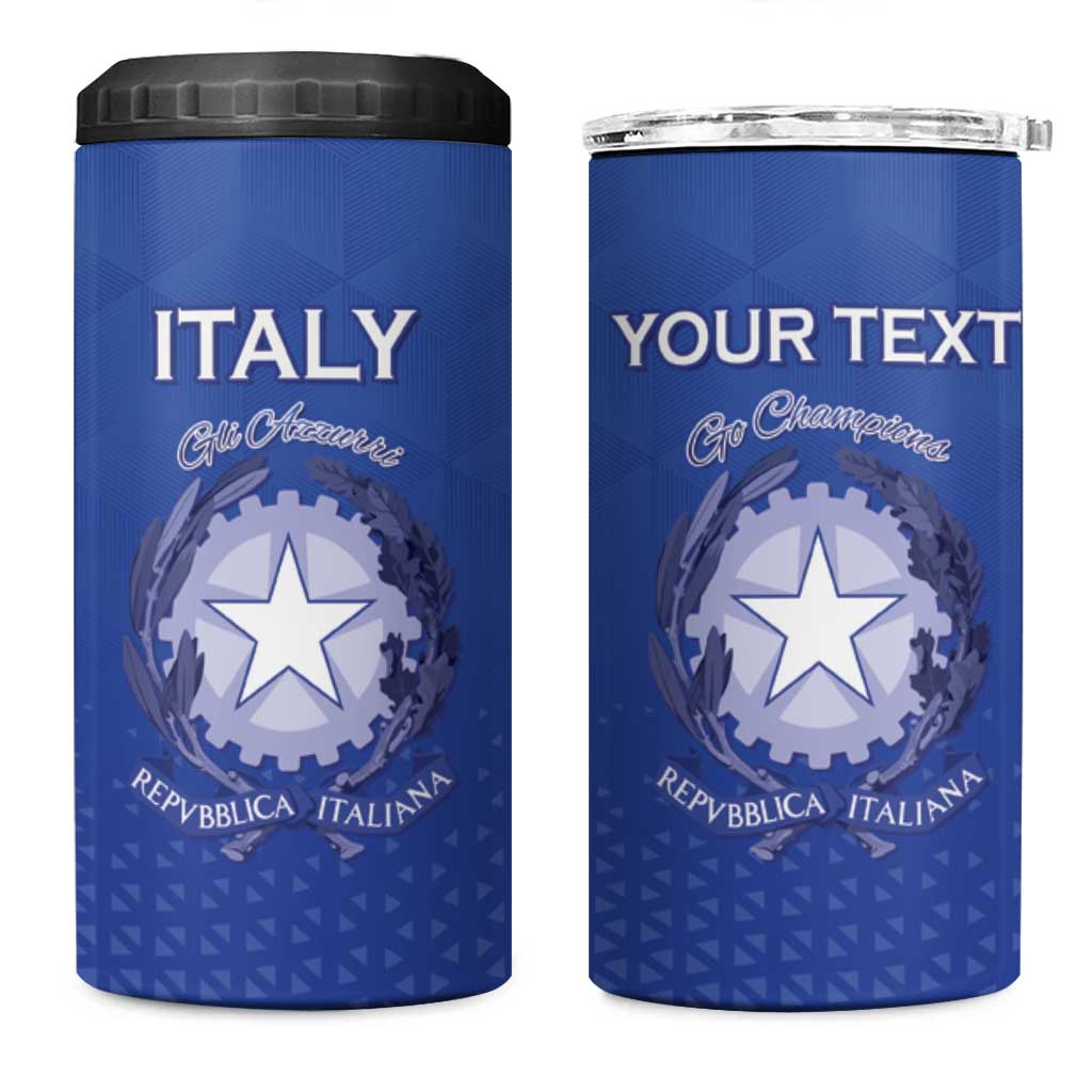 Italy Rugby Custom 4 in 1 Can Cooler Tumbler Go Gli Azzurri - Wonder Print Shop