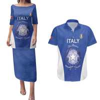 Italy Rugby Custom Couples Matching Puletasi and Hawaiian Shirt Go Gli Azzurri - Wonder Print Shop