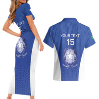 Italy Rugby Custom Couples Matching Short Sleeve Bodycon Dress and Hawaiian Shirt Go Gli Azzurri - Wonder Print Shop