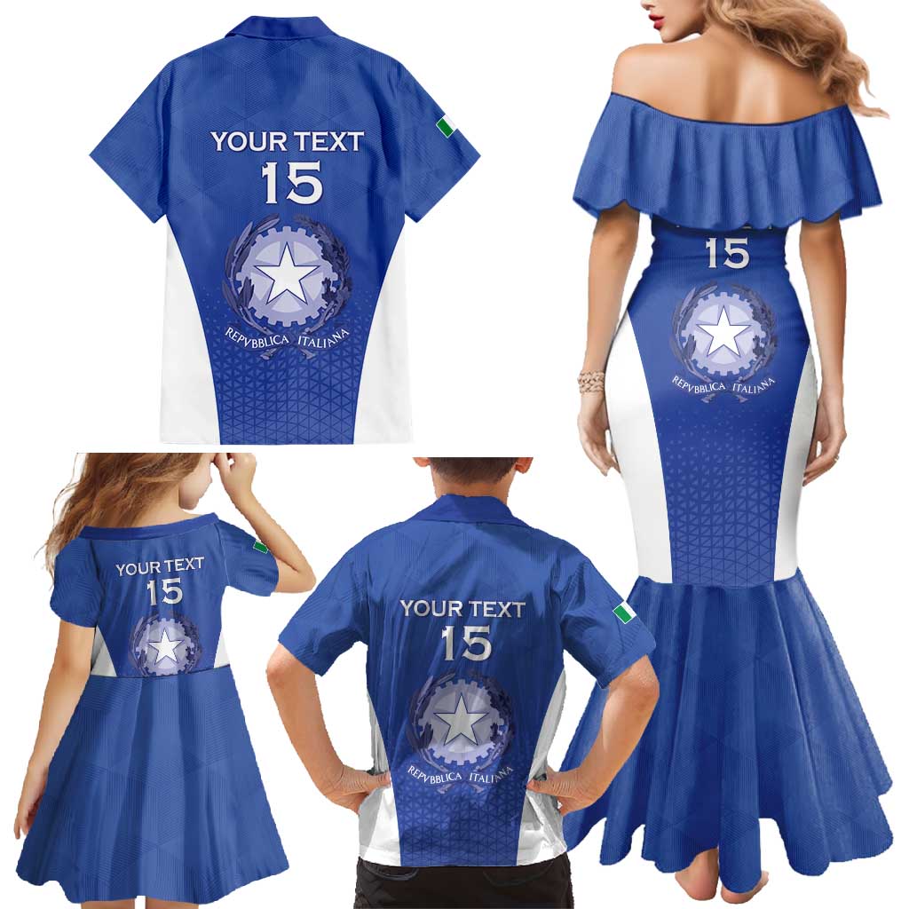 Italy Rugby Custom Family Matching Mermaid Dress and Hawaiian Shirt Go Gli Azzurri - Wonder Print Shop