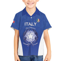 Italy Rugby Custom Family Matching Off The Shoulder Long Sleeve Dress and Hawaiian Shirt Go Gli Azzurri - Wonder Print Shop