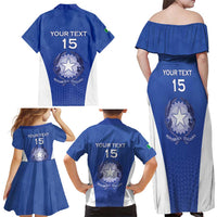 Italy Rugby Custom Family Matching Off Shoulder Maxi Dress and Hawaiian Shirt Go Gli Azzurri - Wonder Print Shop