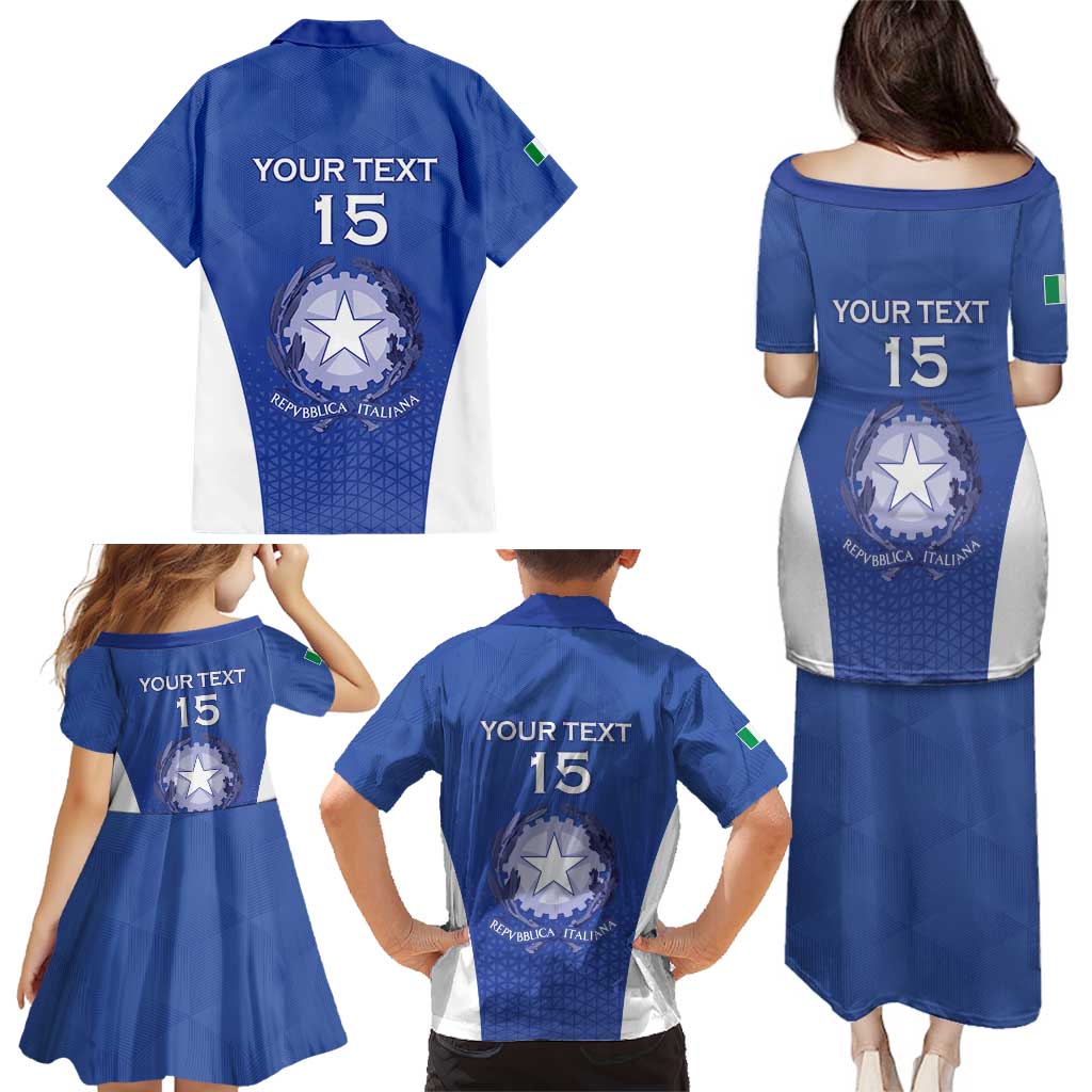 Italy Rugby Custom Family Matching Puletasi and Hawaiian Shirt Go Gli Azzurri - Wonder Print Shop