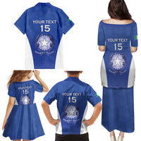 Italy Rugby Custom Family Matching Puletasi and Hawaiian Shirt Go Gli Azzurri - Wonder Print Shop