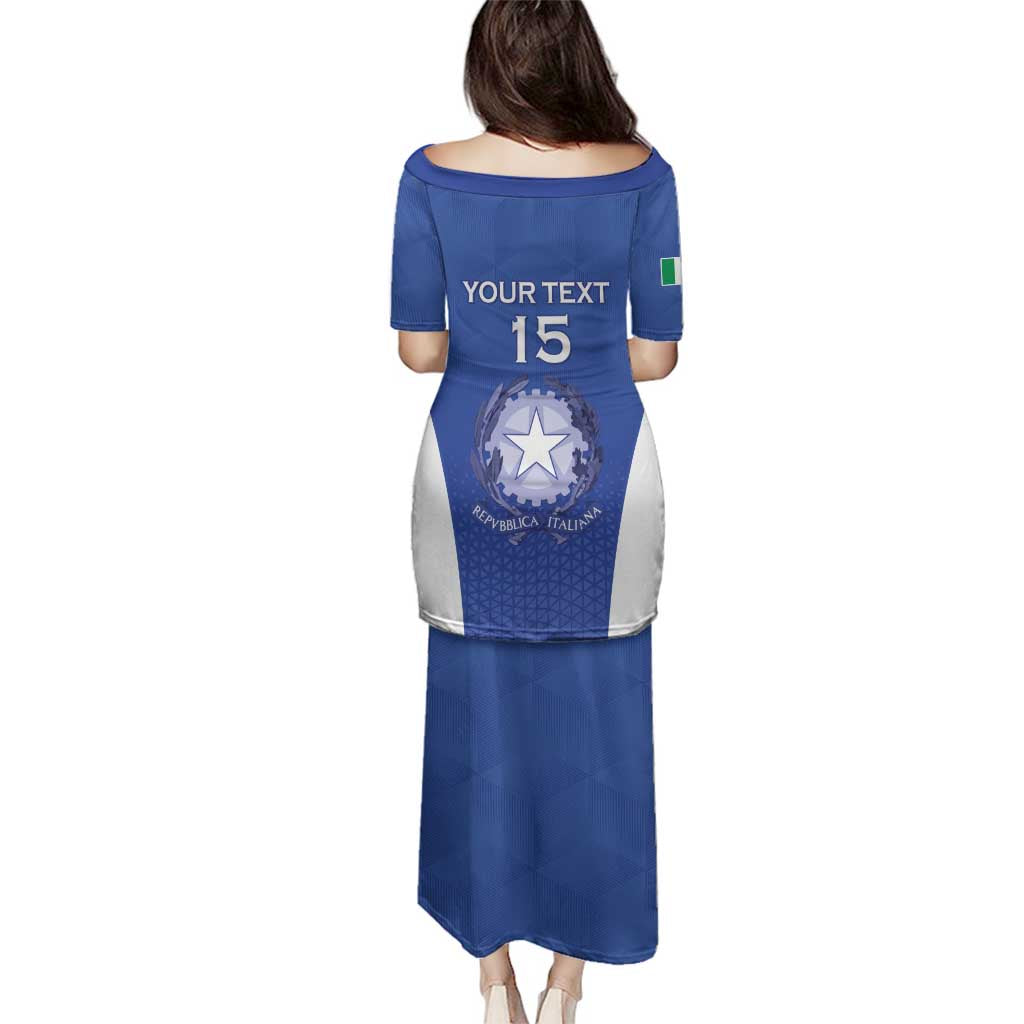 Italy Rugby Custom Family Matching Puletasi and Hawaiian Shirt Go Gli Azzurri - Wonder Print Shop