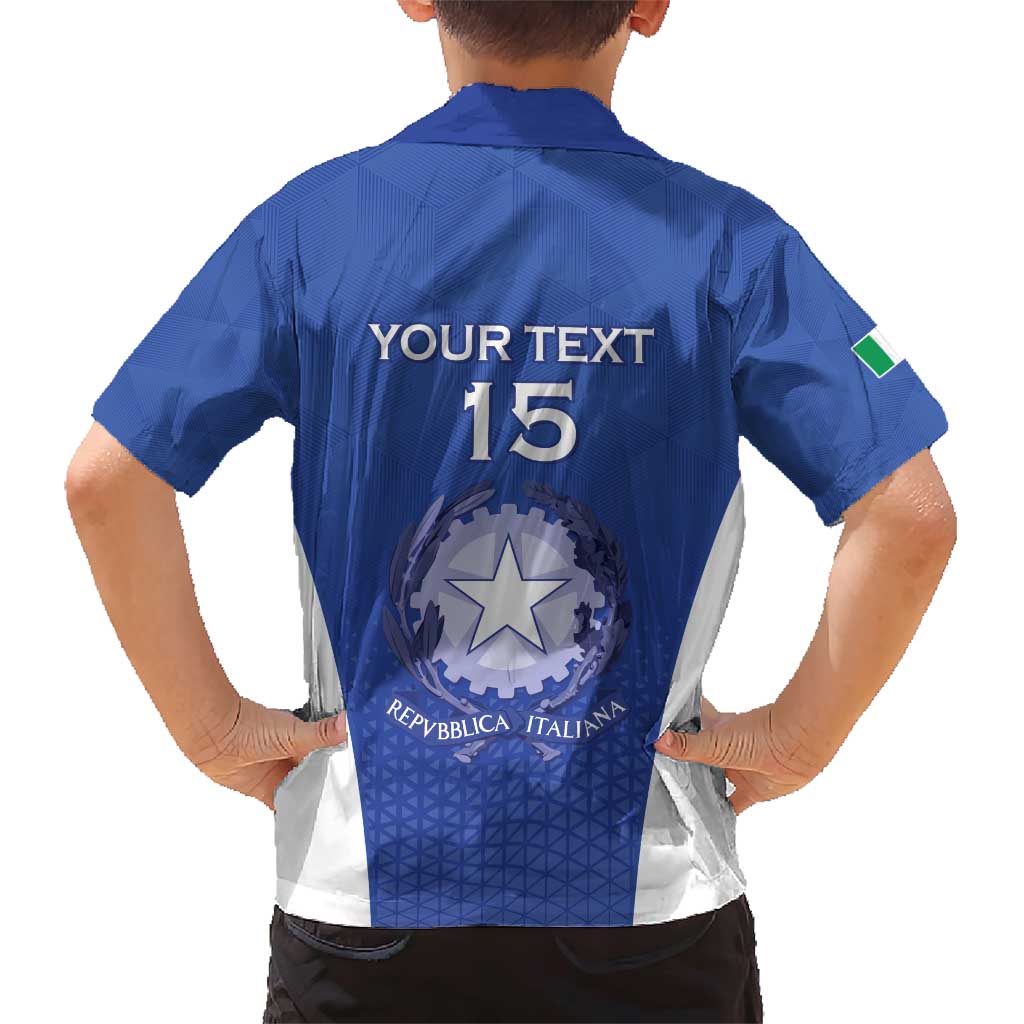 Italy Rugby Custom Family Matching Short Sleeve Bodycon Dress and Hawaiian Shirt Go Gli Azzurri - Wonder Print Shop