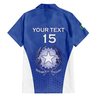 Italy Rugby Custom Family Matching Short Sleeve Bodycon Dress and Hawaiian Shirt Go Gli Azzurri - Wonder Print Shop