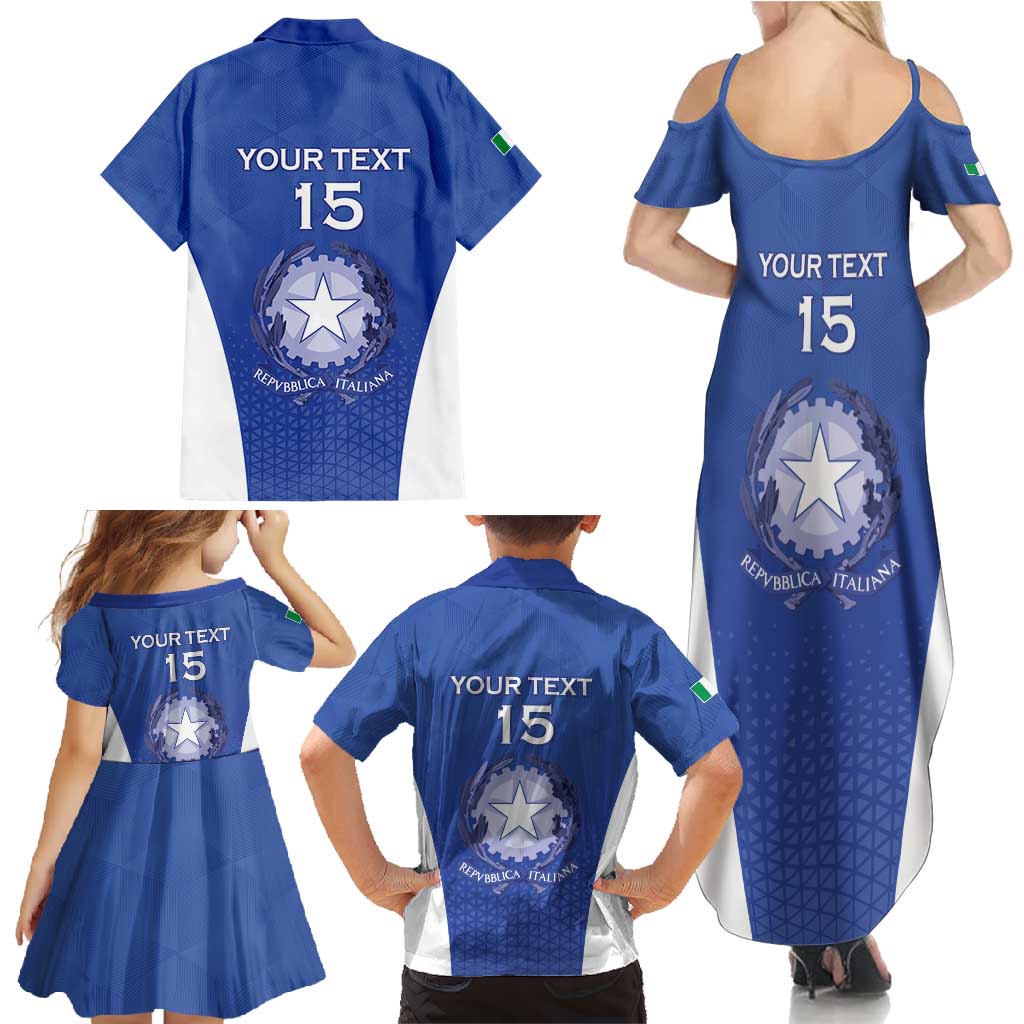 Italy Rugby Custom Family Matching Summer Maxi Dress and Hawaiian Shirt Go Gli Azzurri - Wonder Print Shop
