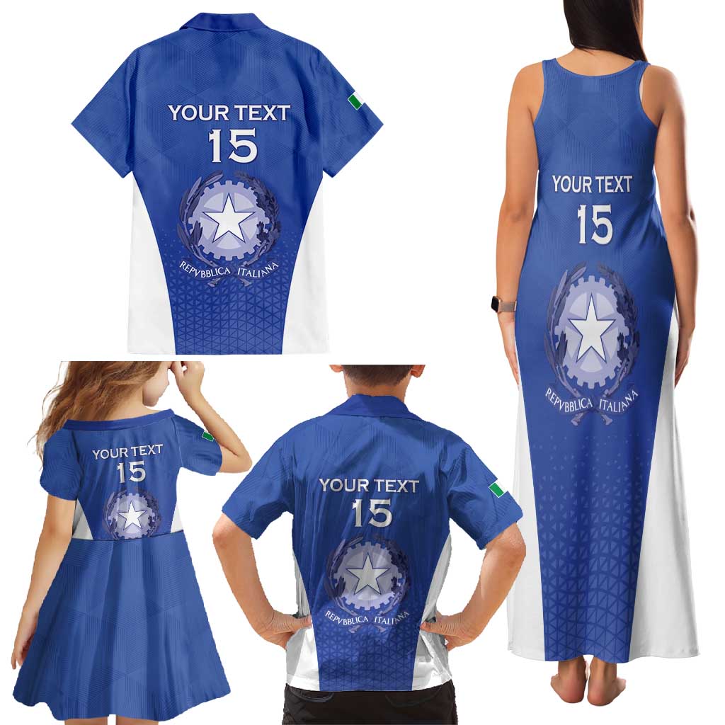 Italy Rugby Custom Family Matching Tank Maxi Dress and Hawaiian Shirt Go Gli Azzurri - Wonder Print Shop