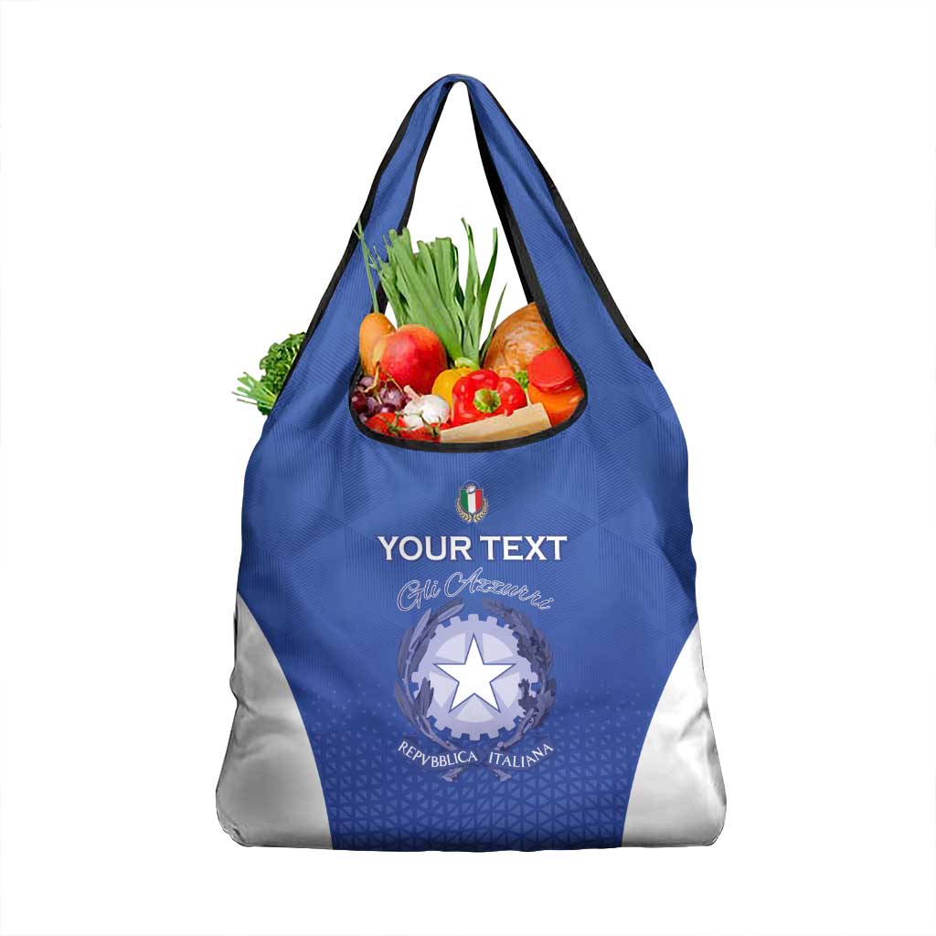 Italy Rugby Custom Grocery Bag Go Gli Azzurri - Wonder Print Shop