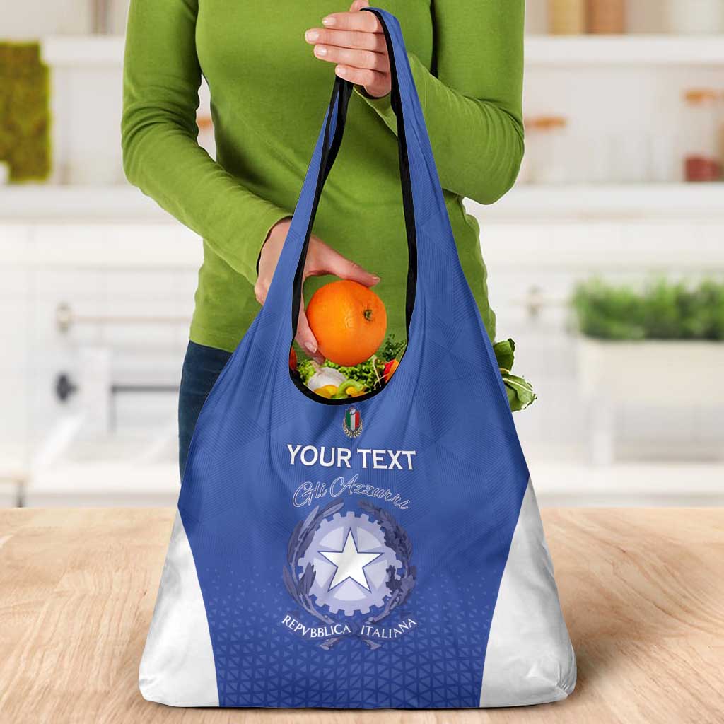 Italy Rugby Custom Grocery Bag Go Gli Azzurri - Wonder Print Shop