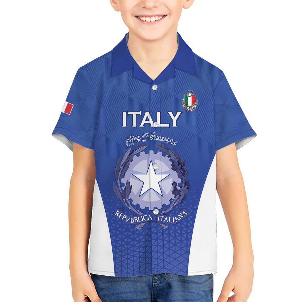 Italy Rugby Custom Kid Hawaiian Shirt Go Gli Azzurri - Wonder Print Shop