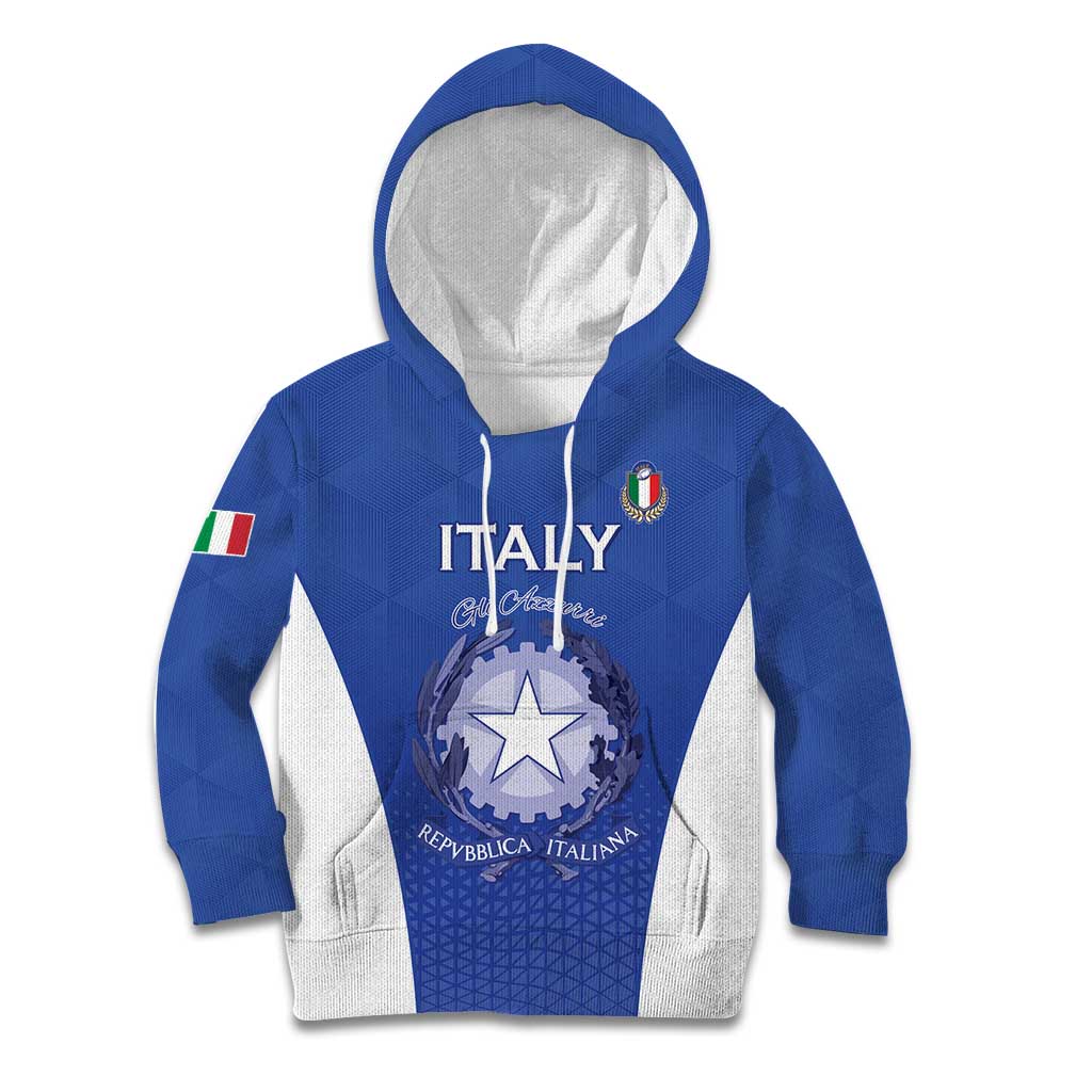 Italy Rugby Custom Kid Hoodie Go Gli Azzurri - Wonder Print Shop