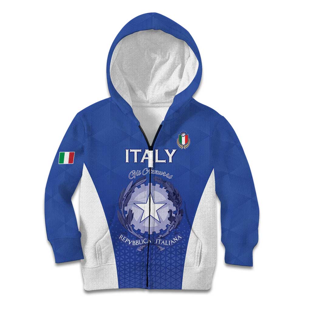Italy Rugby Custom Kid Hoodie Go Gli Azzurri - Wonder Print Shop